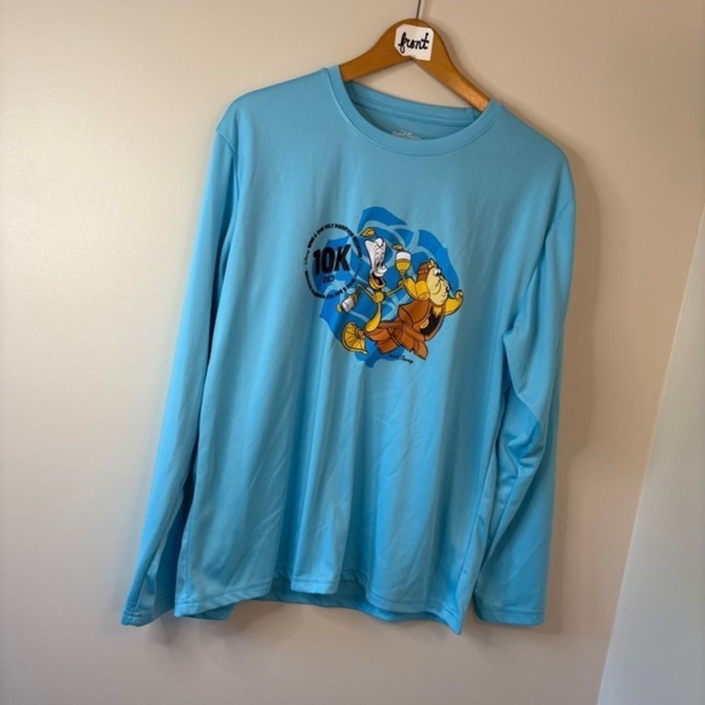 runDisney 2023 10K wine & dine Long Sleeve Shirt adult sz L Lumiere Cogsworth